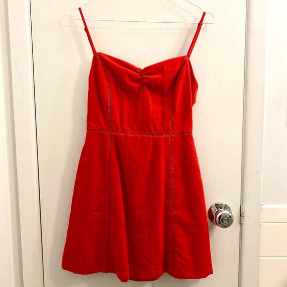 red mini sundress